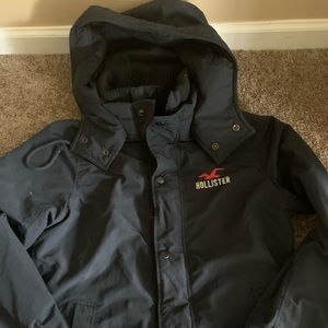 Hollister Lined Navy Blue Hoodie Jacket